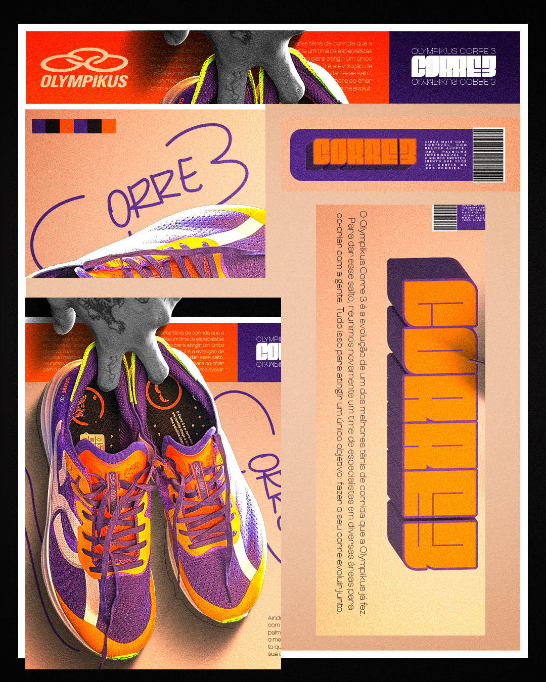 olympikus run corrida tenis running shoes roxo purple yellow Corre 3 sneaker