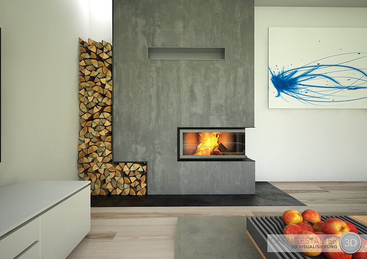 Render Vrayforc4d c4d palettecad Brunner Interior fireplace