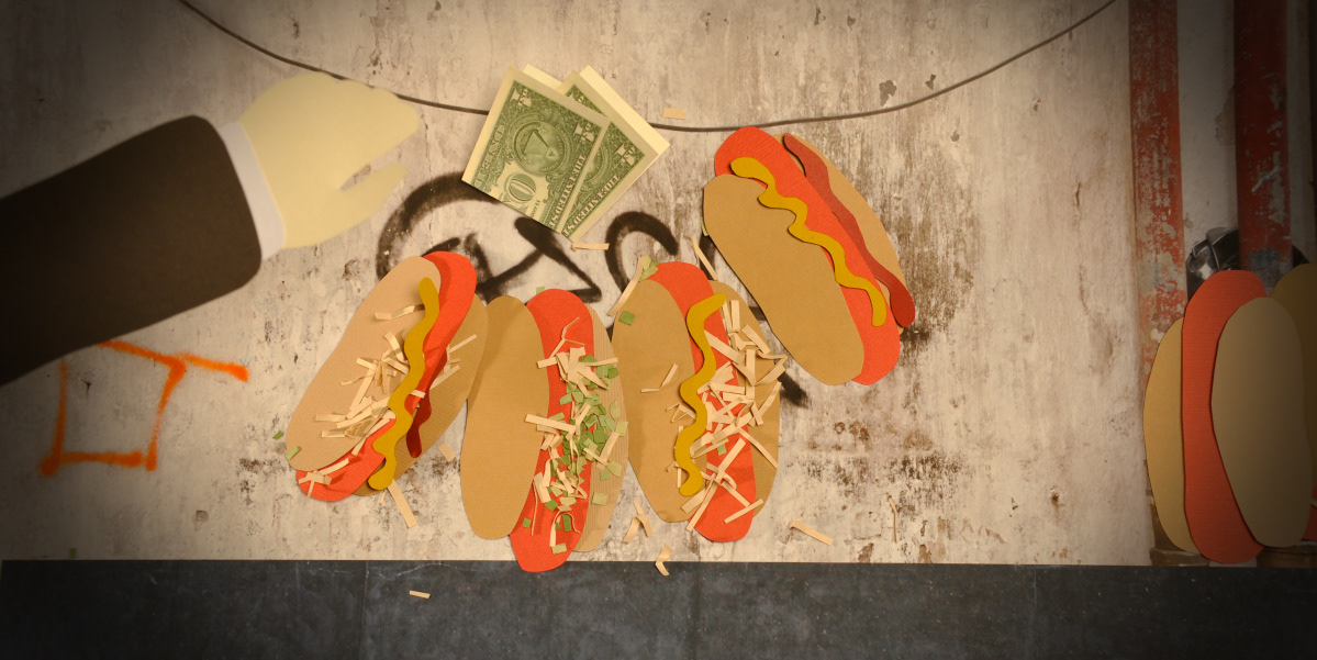 paper Character hot dog stop motion after effects money paper animation short animation humor