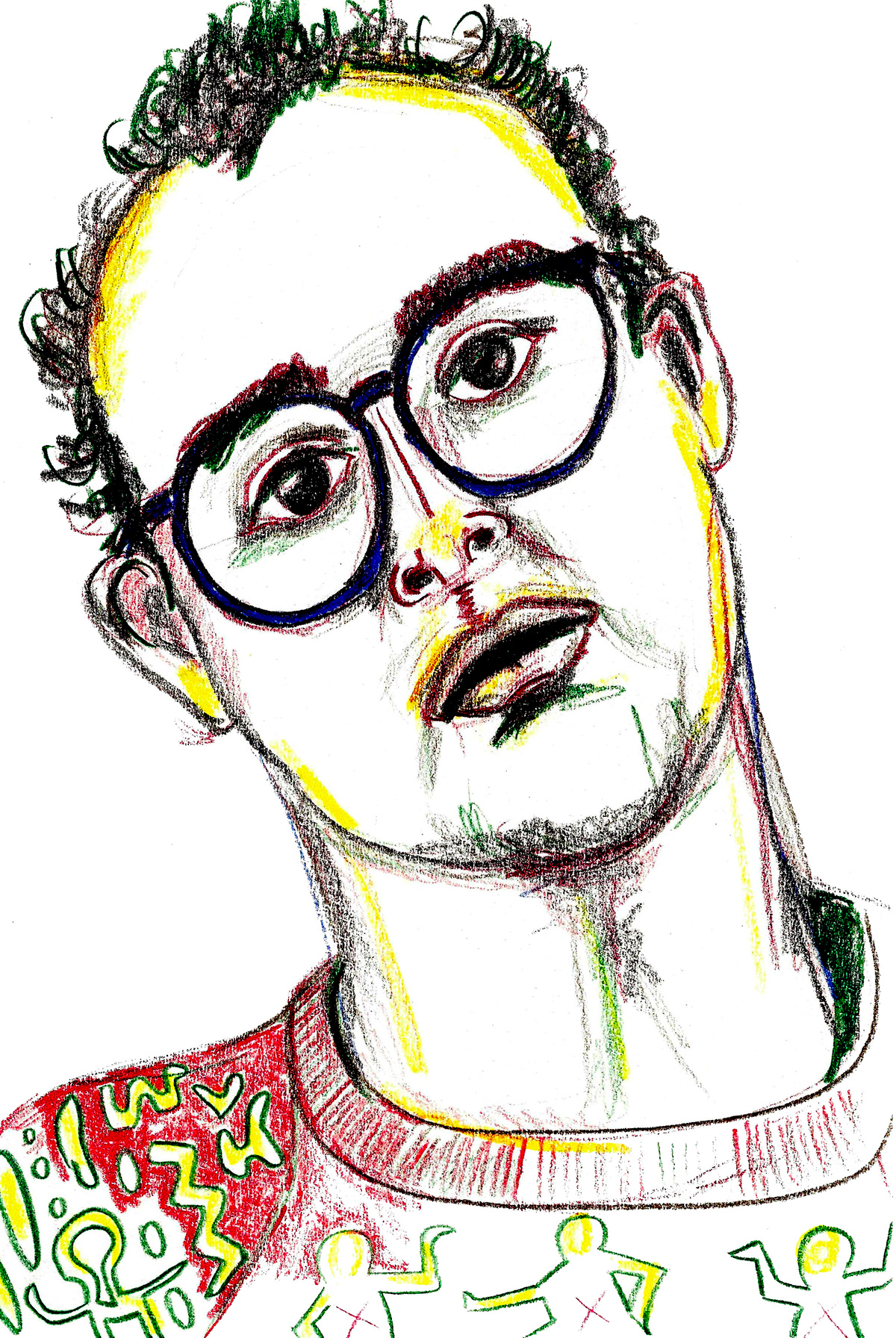 portrait pencils colour faces crayons Drawing  sketch sketches szkic szkicowanie