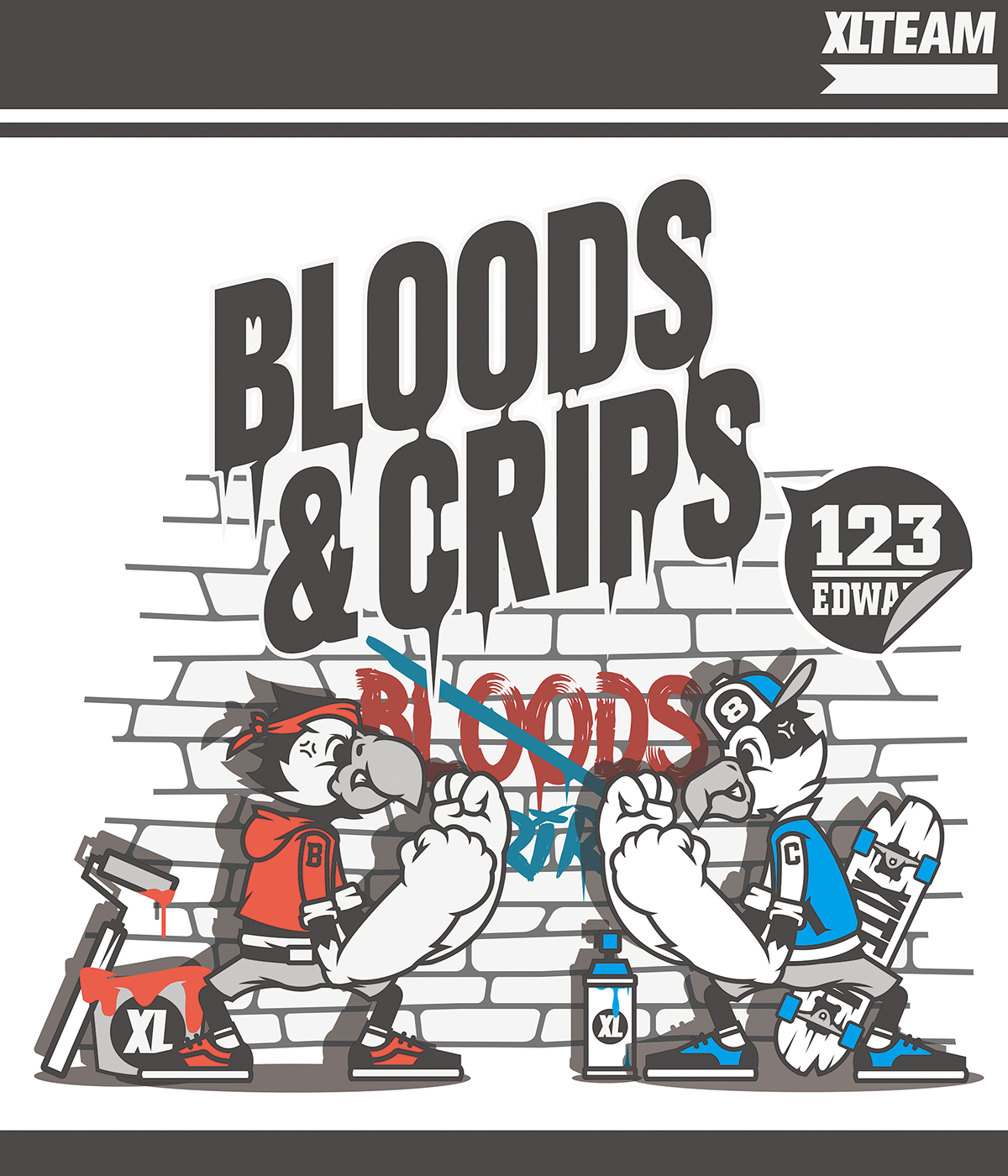 bloods crips gang 衣服 poster