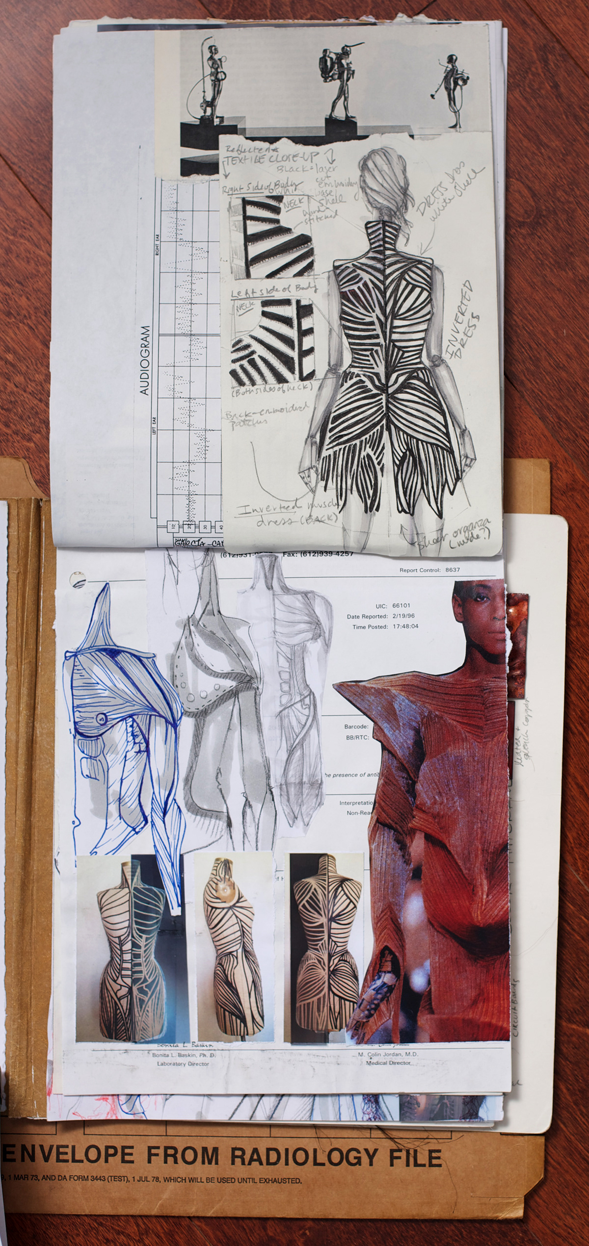 human anatomy Cyborg robot Enginerring medical engineering fashion design sketching Process Book fashion collection