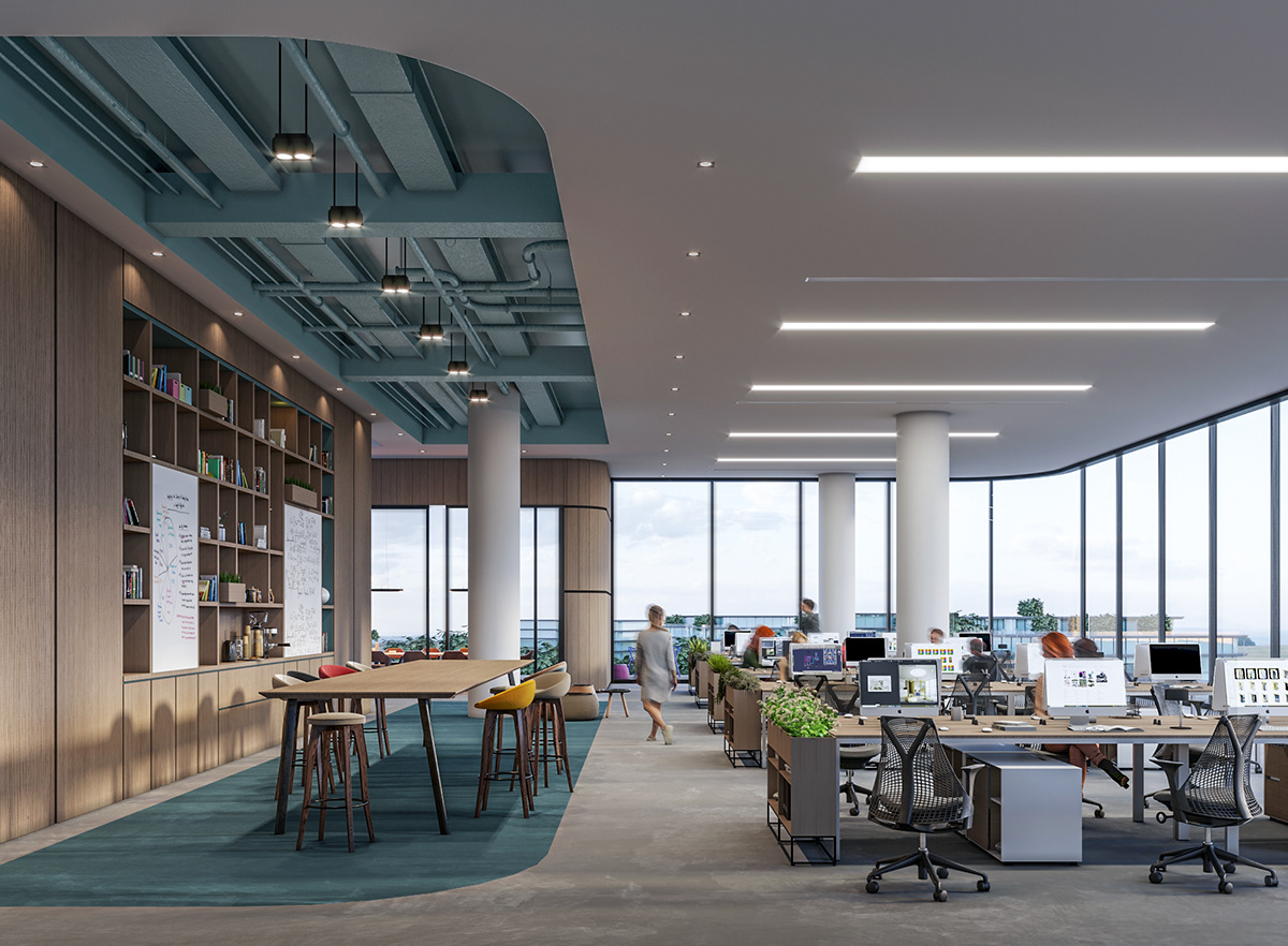 architecture archviz visualization 3ds max CGI concept design 3D interior design  Office Design Office Building