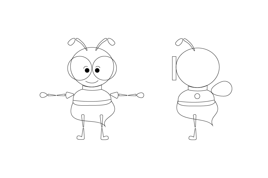 3D 3d modeling Character design  animation  Digital Animation Character bee cartoon modeling