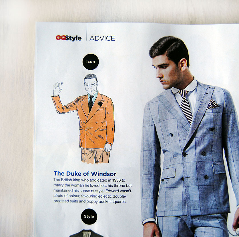 magazine Editorial Illustrations contributors style icons men's fashion JFK james dean duke of windsor Steve McQueen