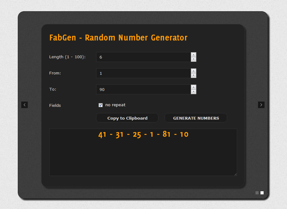 fabgen Password number Generator random fabcam