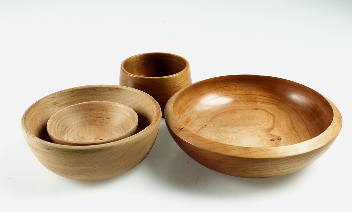 wood turnings lathe cherry bowls