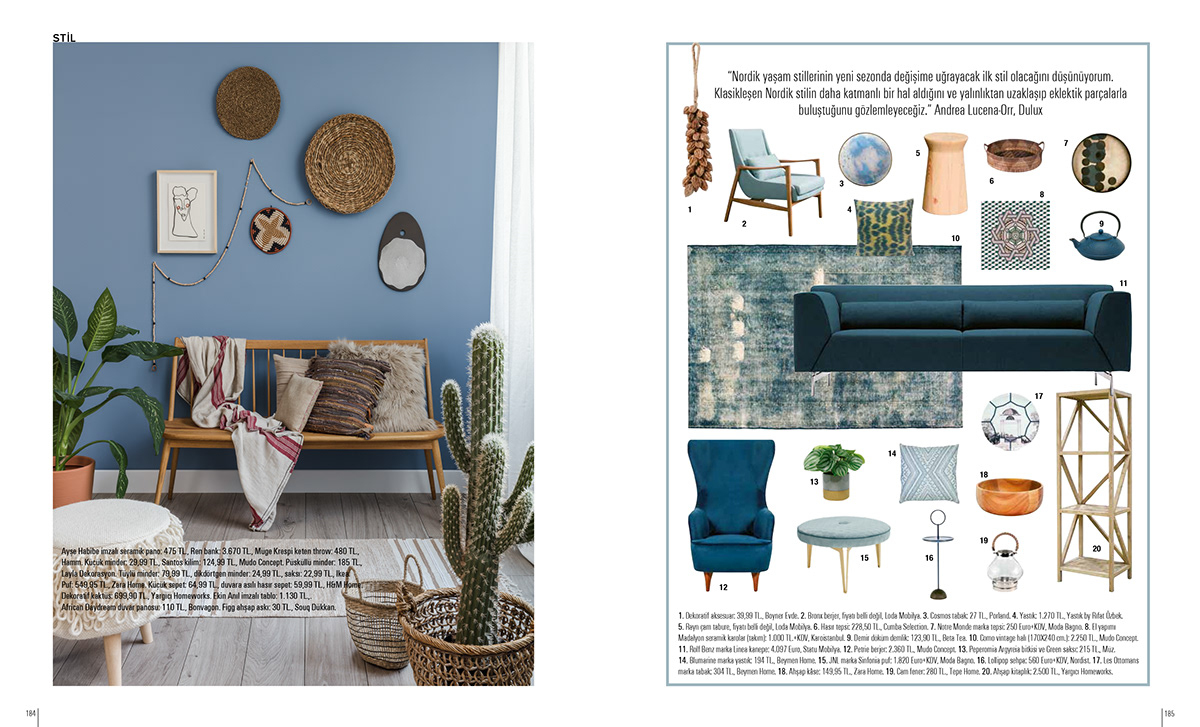beyza coruhlu blue decoration design furniture Interior minimal modern Style summer