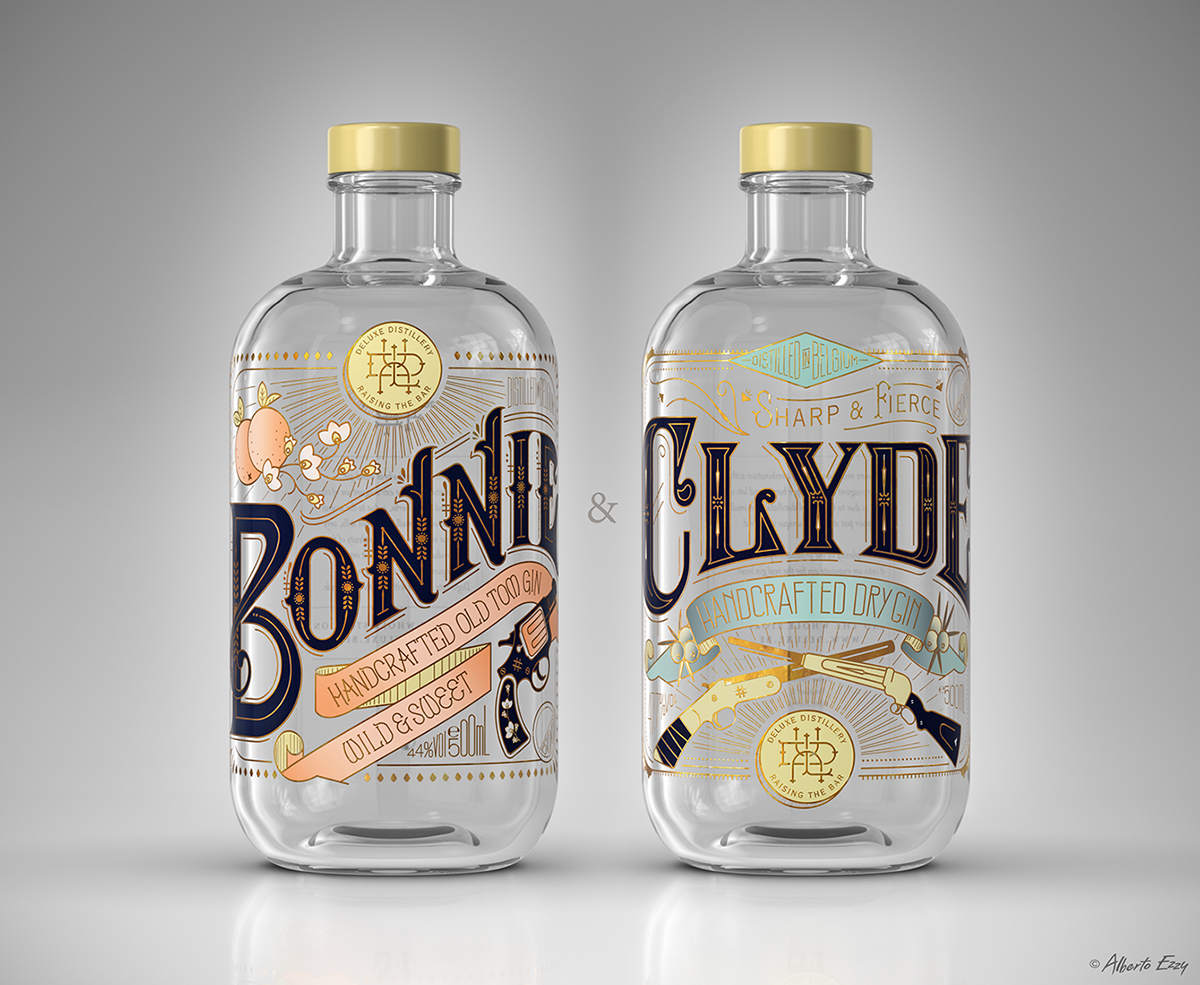 3D CGI bottle Label gin