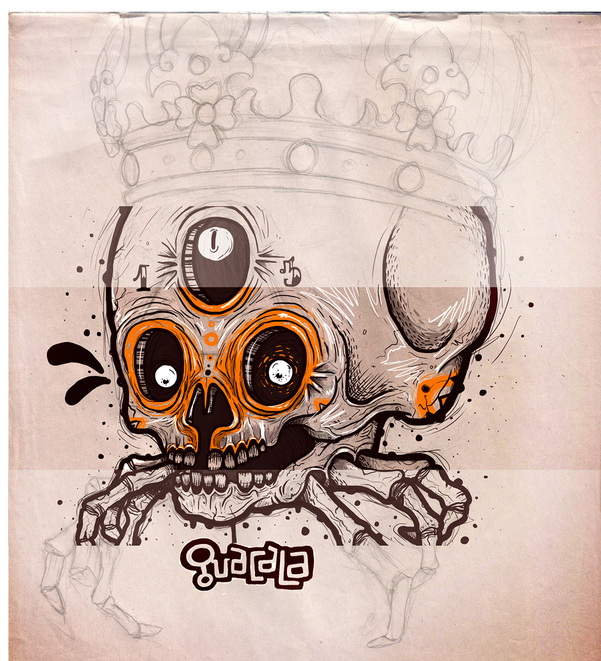 sticker stickerbomb skull Character guacala "colectivo guacala"