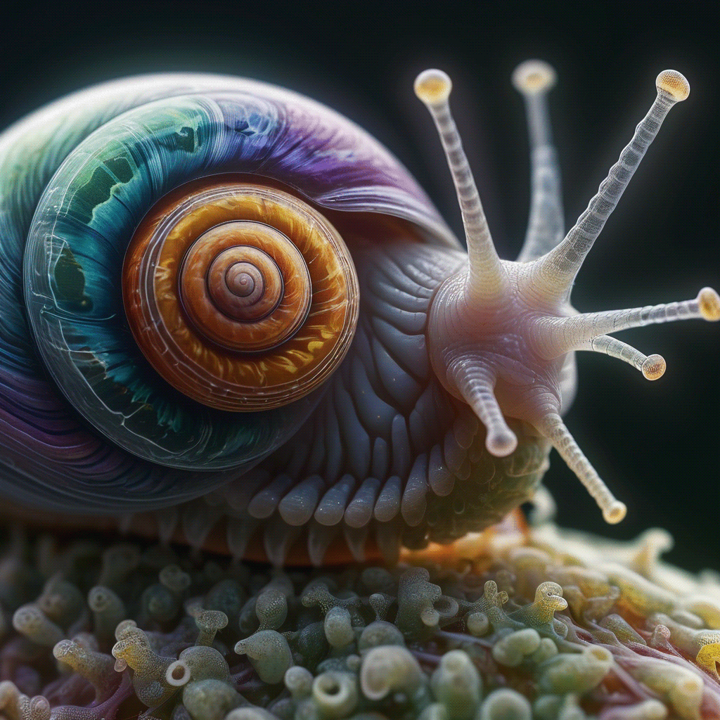 fractal snail parallax creative design Digital Art  ilustracion poster interior design  visualization