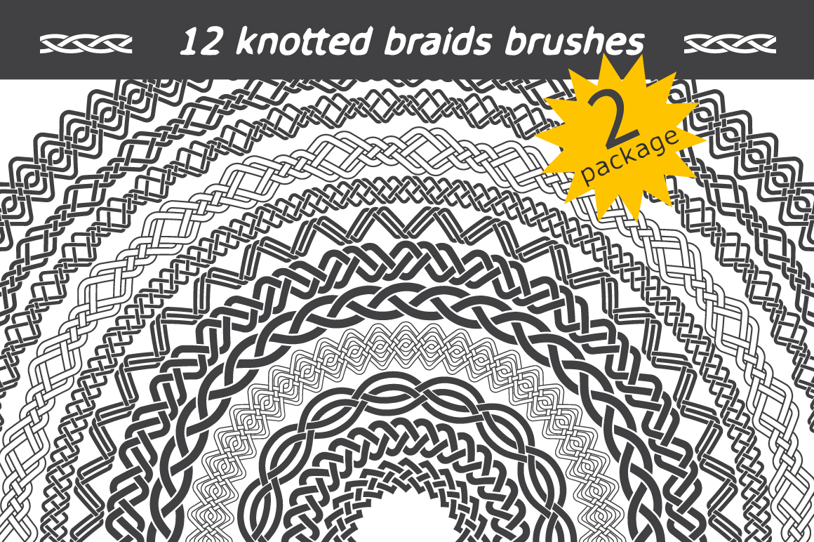 brush ropes illustrator brush Illustrator brushes braids knot vintage border stripes ornament pattern frame