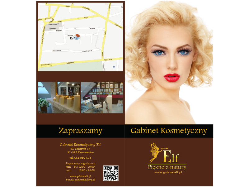 elf salon beauty makeup make-up woman Spa massage nails lips flyer token Invitation