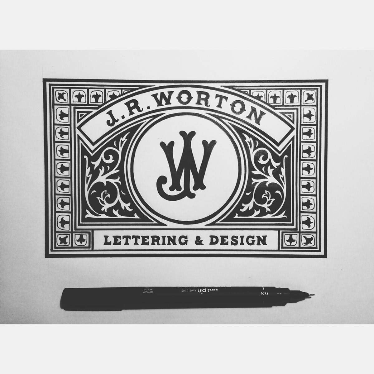 type lettering handdrawn businesscard