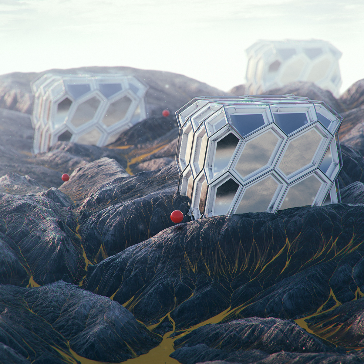 cinema 4d octane Render everyday daily 3D art Scifi fantasy Landscape surreal abstract organic design digital