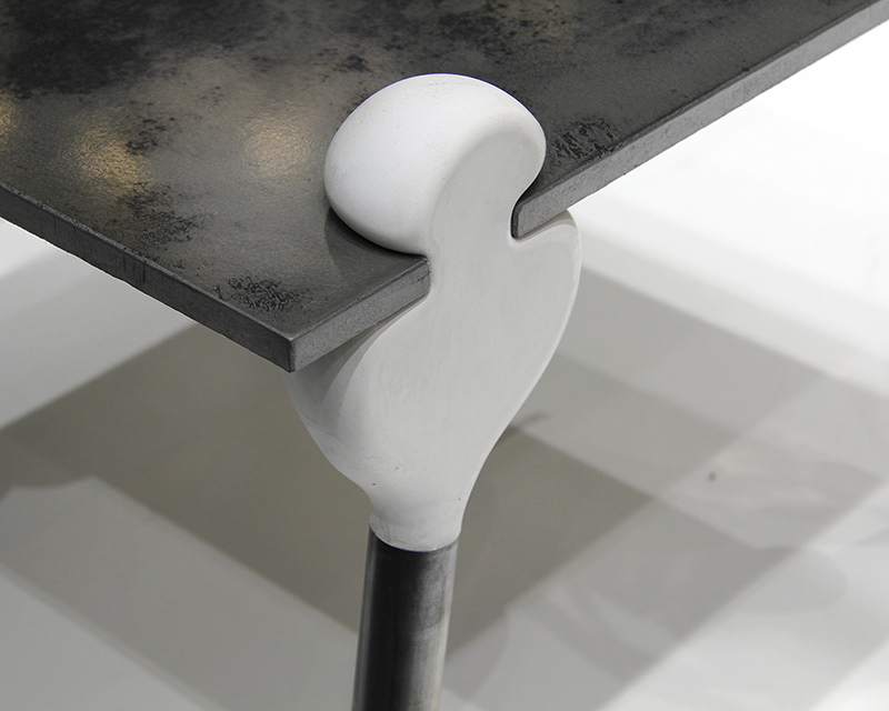 Adobe Portfolio coffee table concrete beton boules Rivet acier table basse Assemblage Moderne