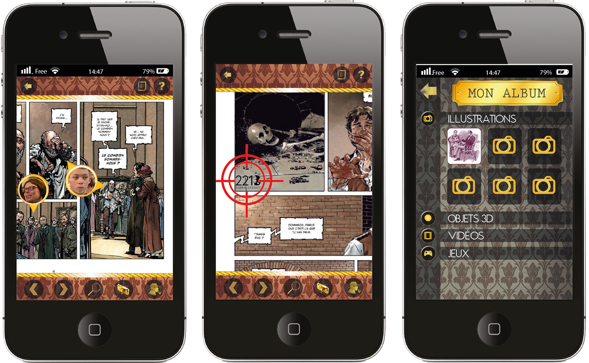 Sherlock Holmes application augmented reality réalité augmentée comics bande-dessinée festival game jeu