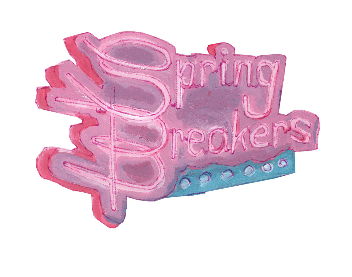 poster spring breakers Harmony Korine movie gouache acrylic