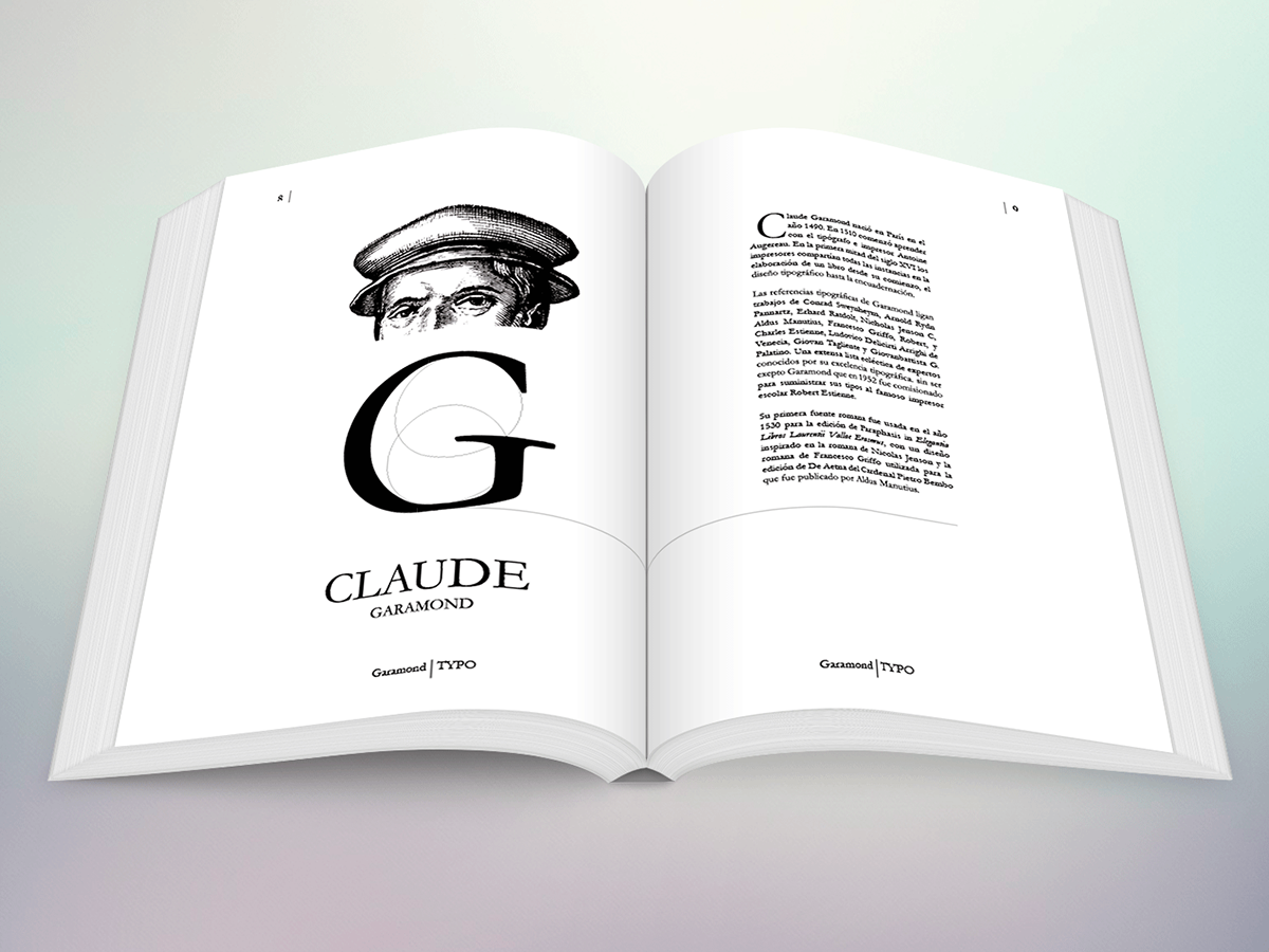 tipografia Garamond Claude Garamond libro tipografico editorial edicion de lujo diseño gráfico emelly vanessa castro