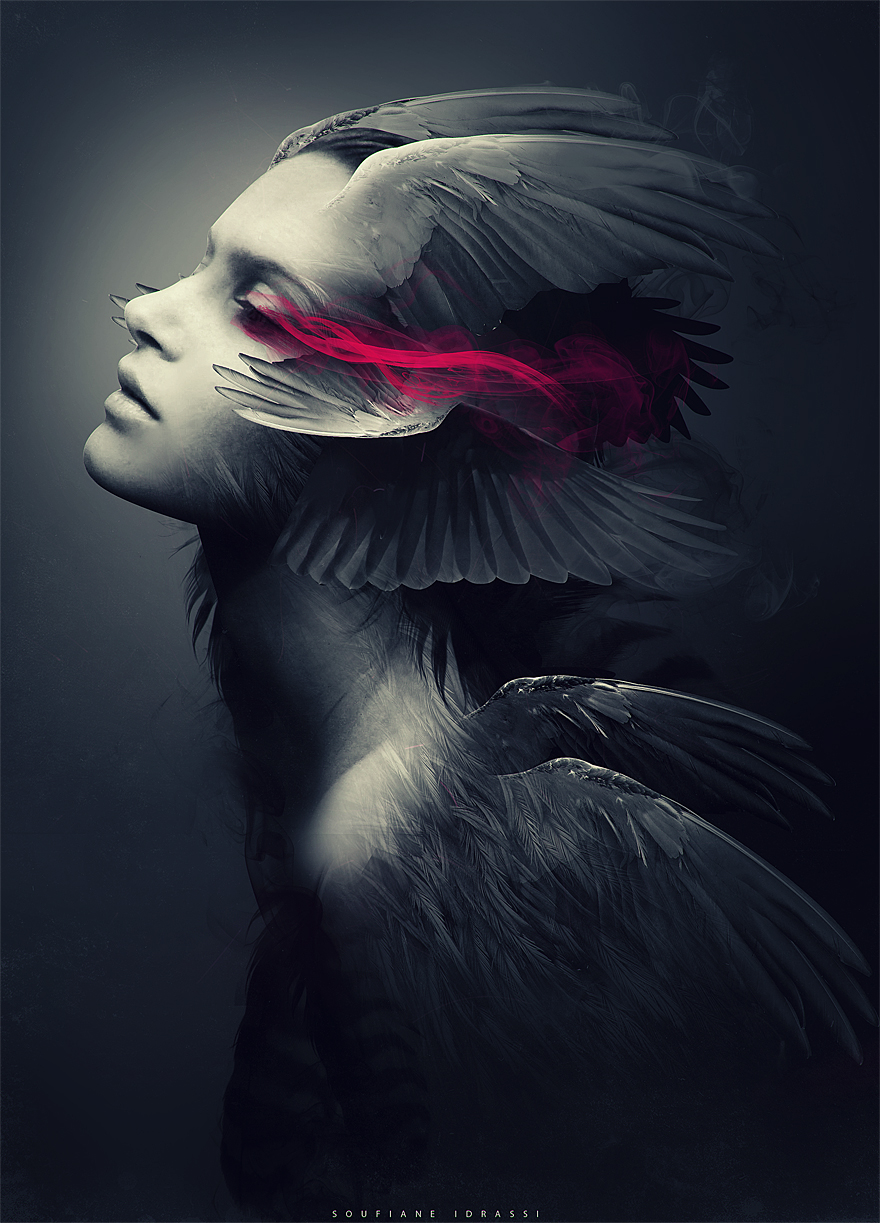 winged angel digital art photoshop poster fantasy photomanipulation design graphic