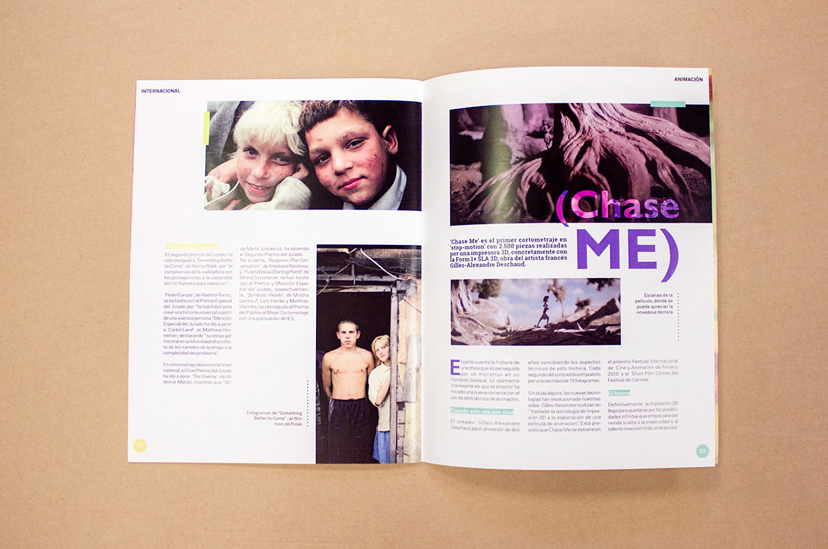 editorial magazine graphic bold typographic lima USIL peru Cinema publication glossy Layout lens revista maquetación