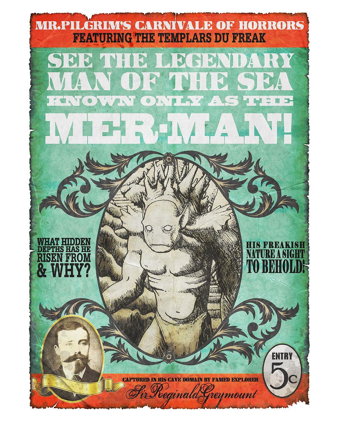 Carnival Circus creatures freaks freakshow monsters poster art posterdesign retro design Vintage Design