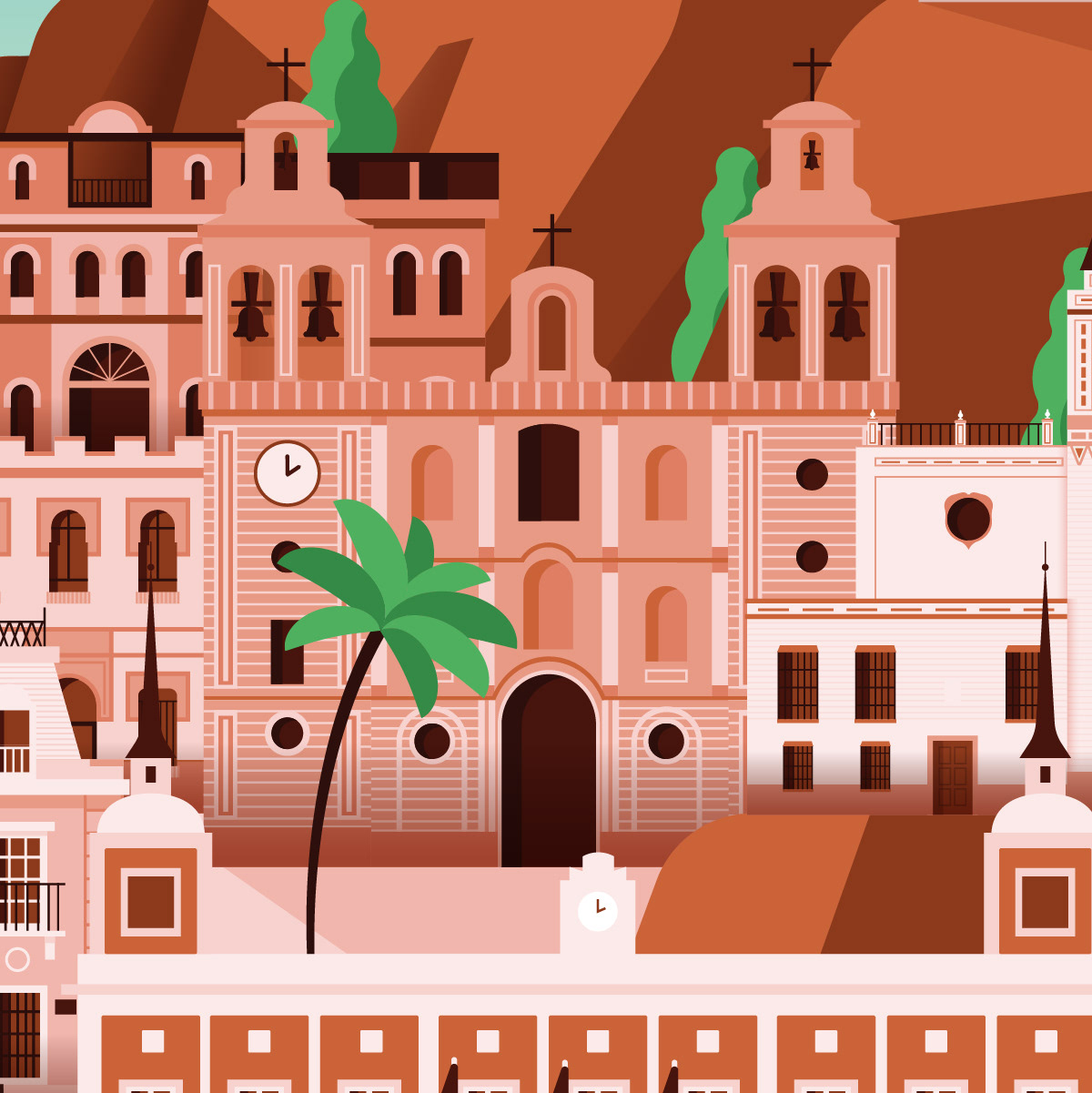 house andalucia Landscape city cityscape Illustrator building architecture pink huelva