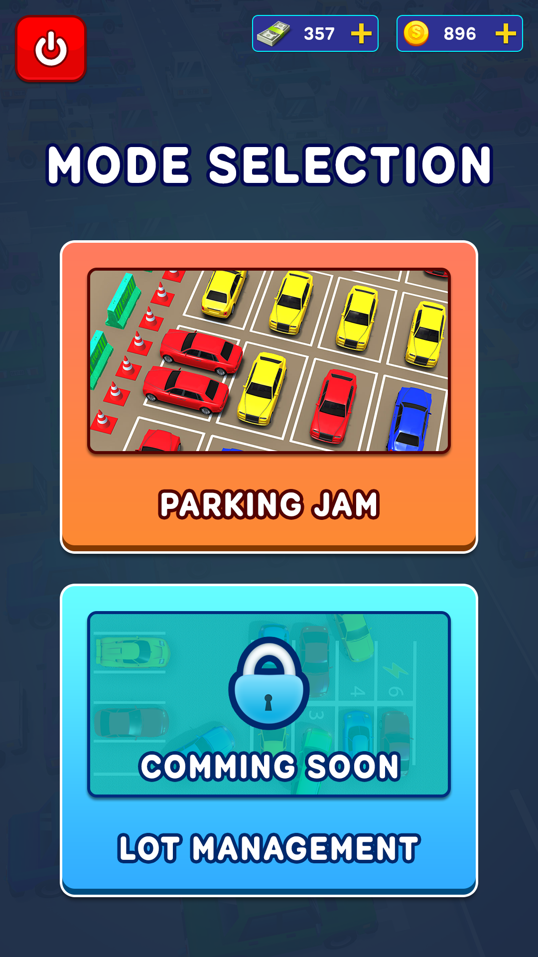 game ui user interface UI/UX ui design Parking Game parking game ui UI GUI game parking jam