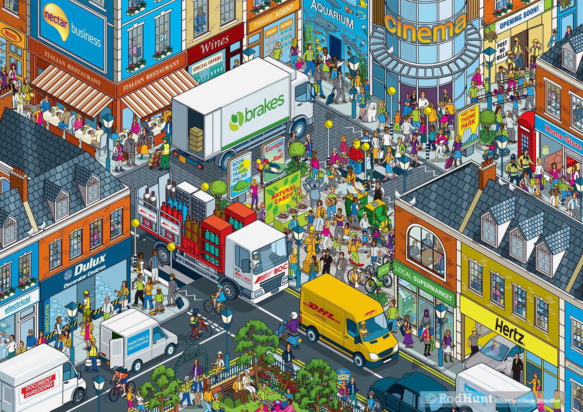 Adobe Portfolio Isometric Pixel art cityscape vector crowd people detailed city brands marketing   advert vector art