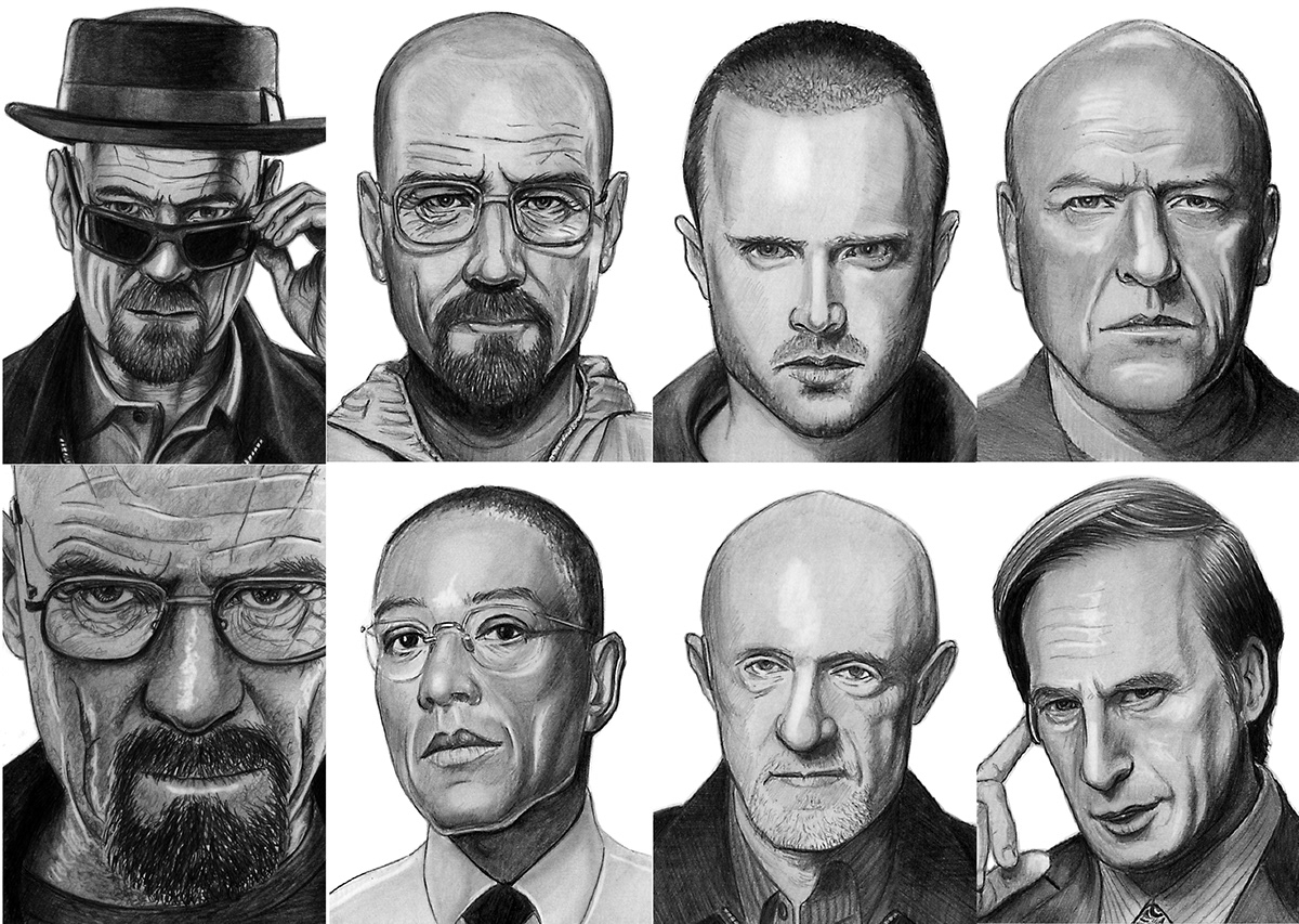 breaking bad television art cards aceo