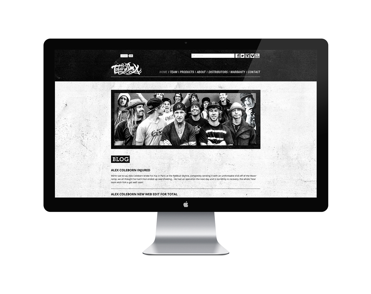 total bmx bmx sport Website Website Design  web design alex coleborn wordpress
