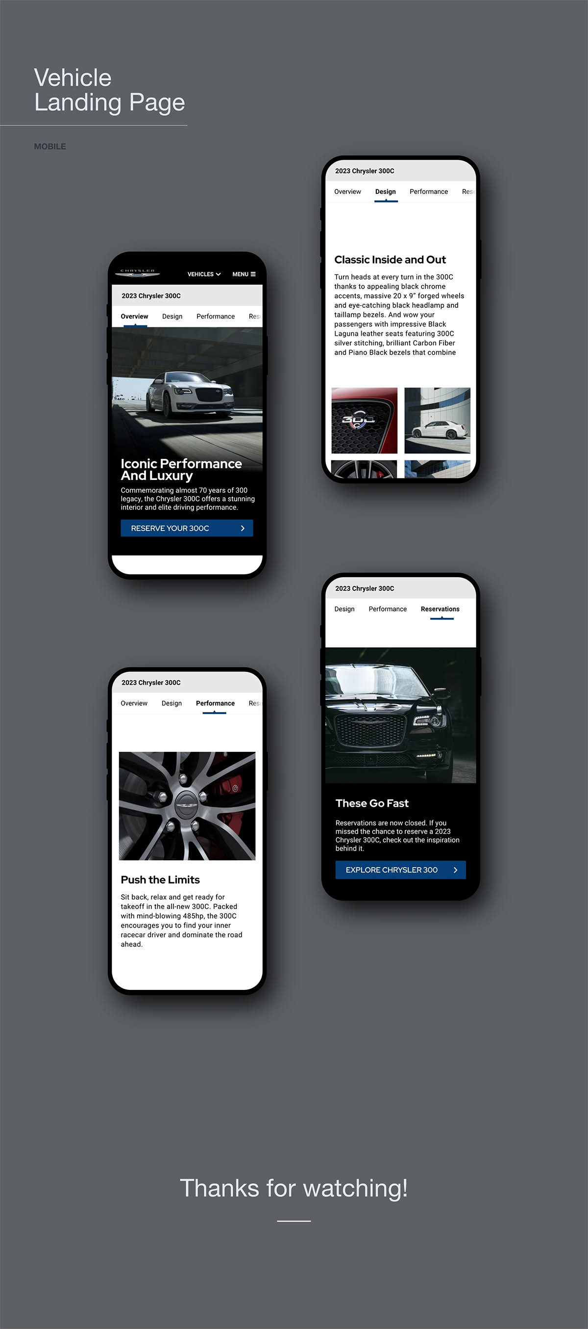 Adobe Portfolio 300C car chrysler landing page launch Technology ui design Vehicle Web