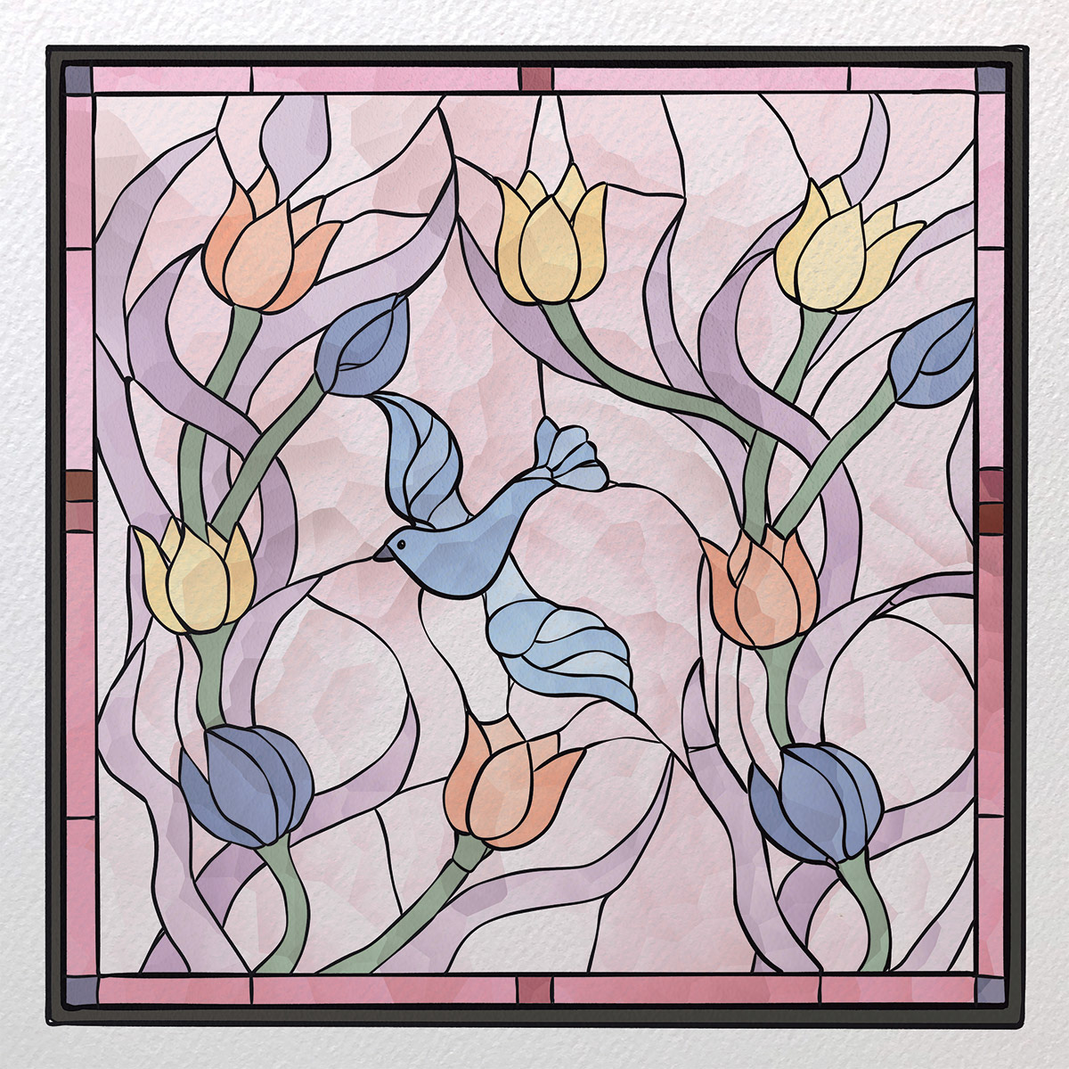stained glass digital illustration art Procreate