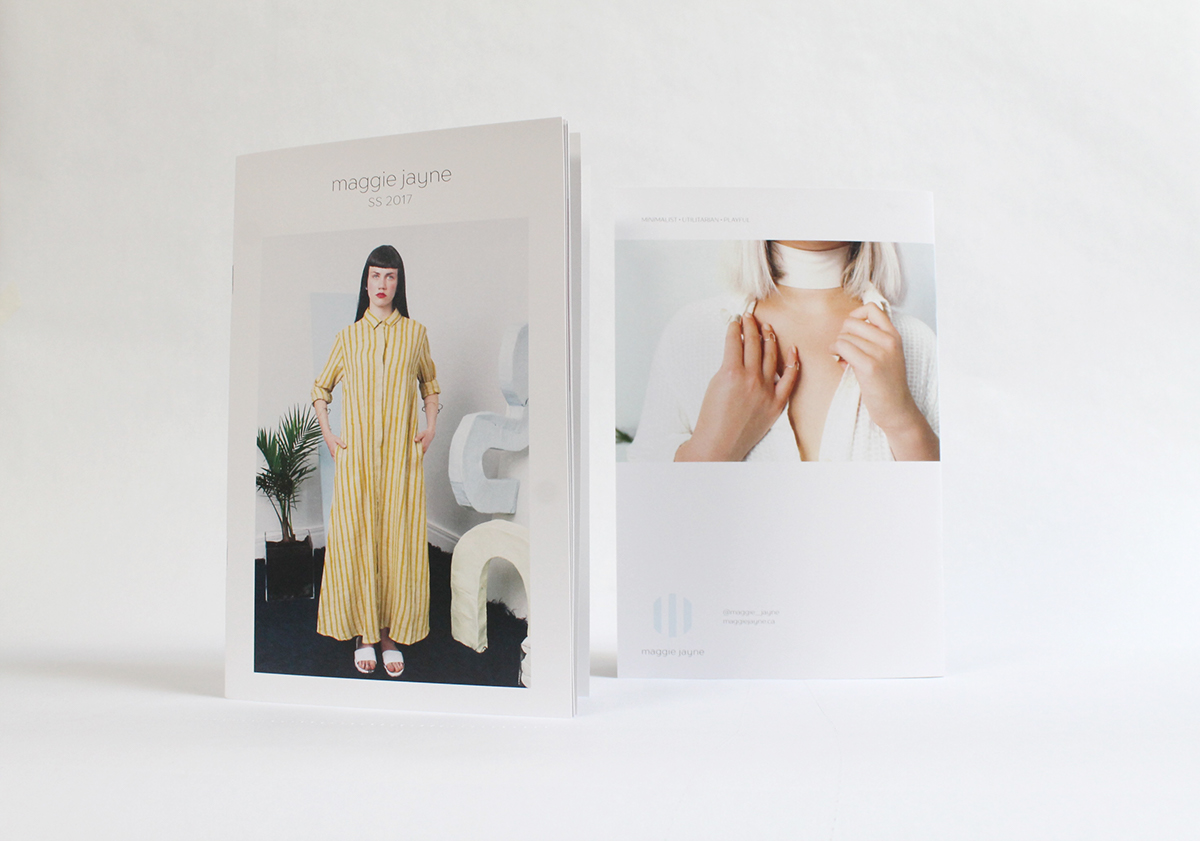 Fashion  designer branding  Catalogue Trade Show Business Cards look book maggie jayne print