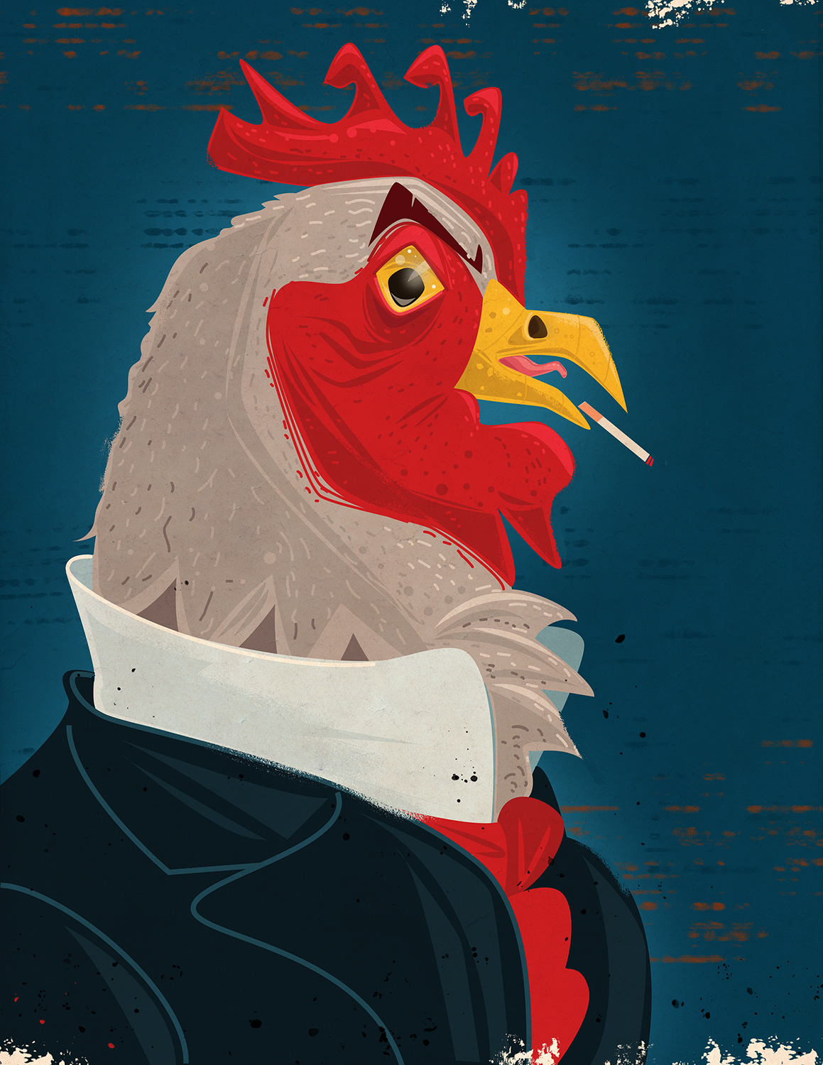 adobe illustrator animals bird chicken photoshop Rooster smoking vector