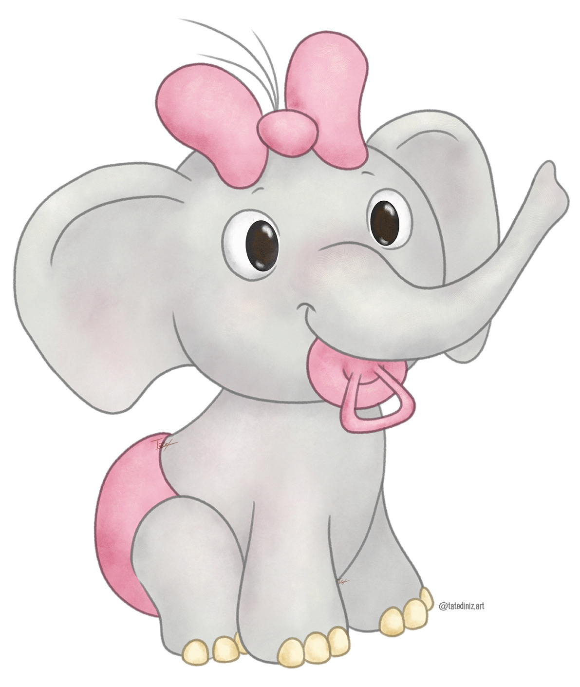 Baby Shower chá de bebê digital paint ILLUSTRATION  Ilustração pintura digital elefante elephant