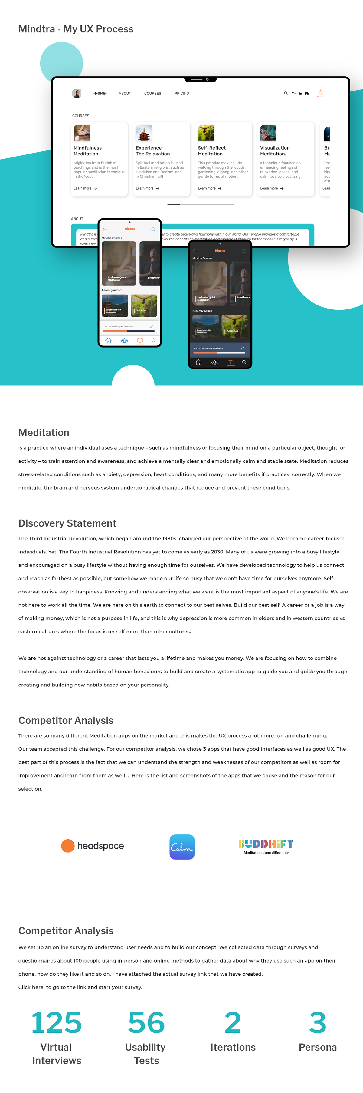app design Interaction design  meditation psychology UI UI/UX user experience ux UX Research