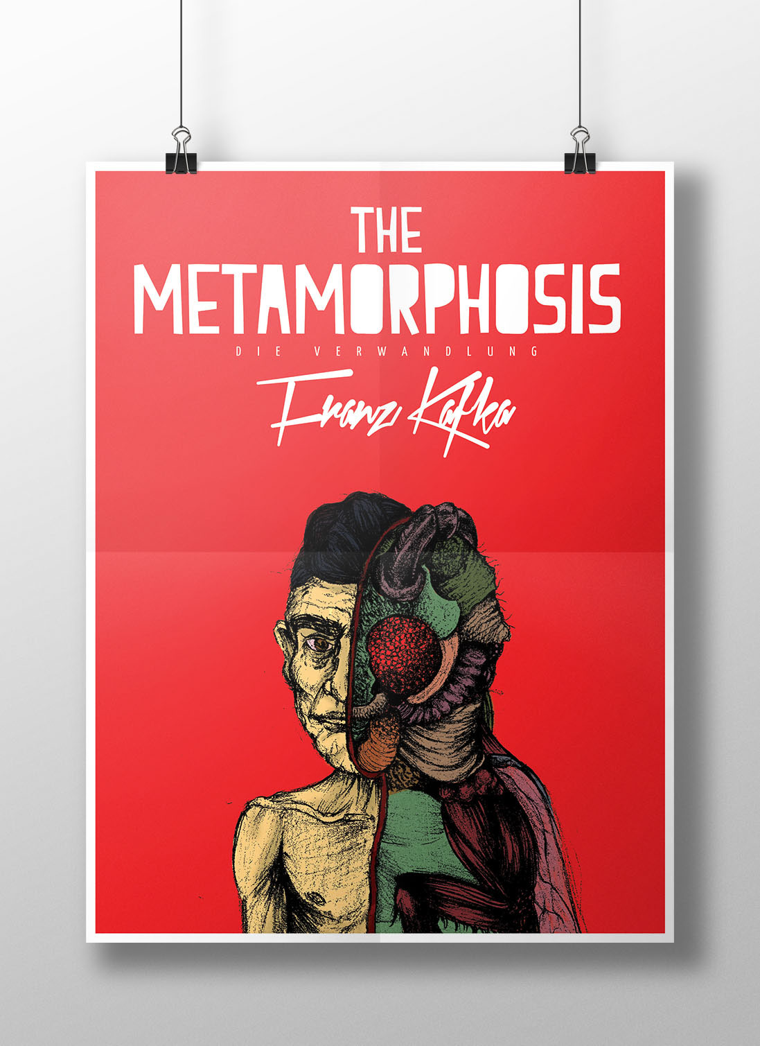 book cover Metamorphosis the metamorphosis franz kafka Gregor samsa insect morph human