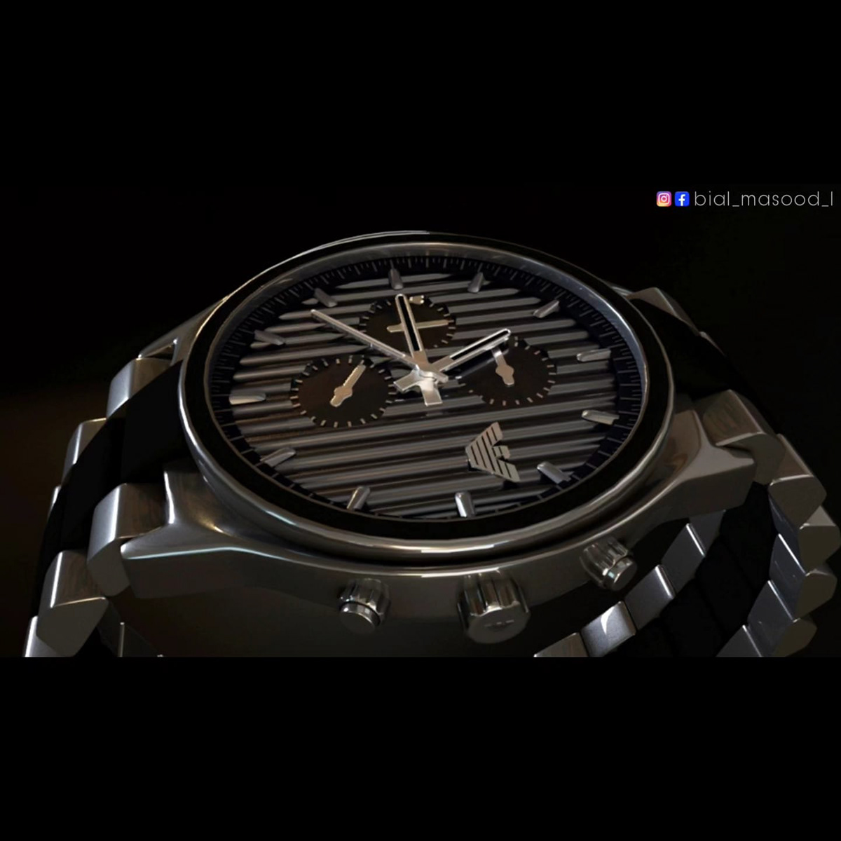 watch 3d watch rendering 3D 3d modeling 3d animation Render design Maya 3D watch modeling Armani Watch