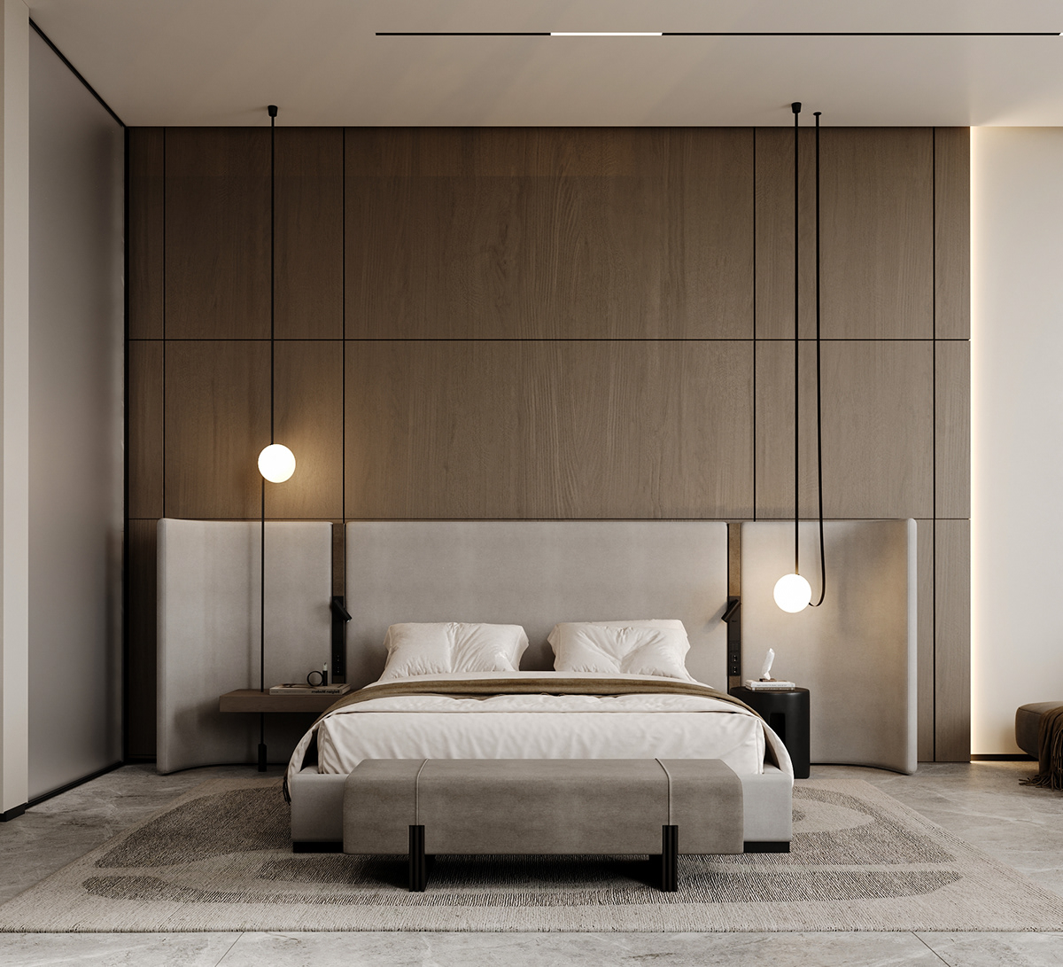 bedroom design bedroom interior design  visualization corona 3ds max Render modern CGI 3D