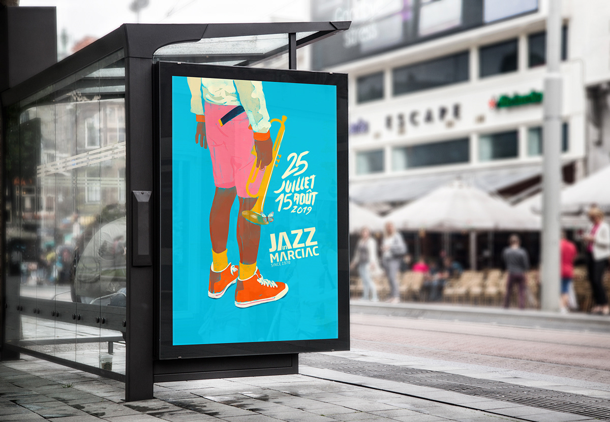 festival Jazz in Marciac Poster Jazz Advertising  color colorblock ILLUSTRATION 
