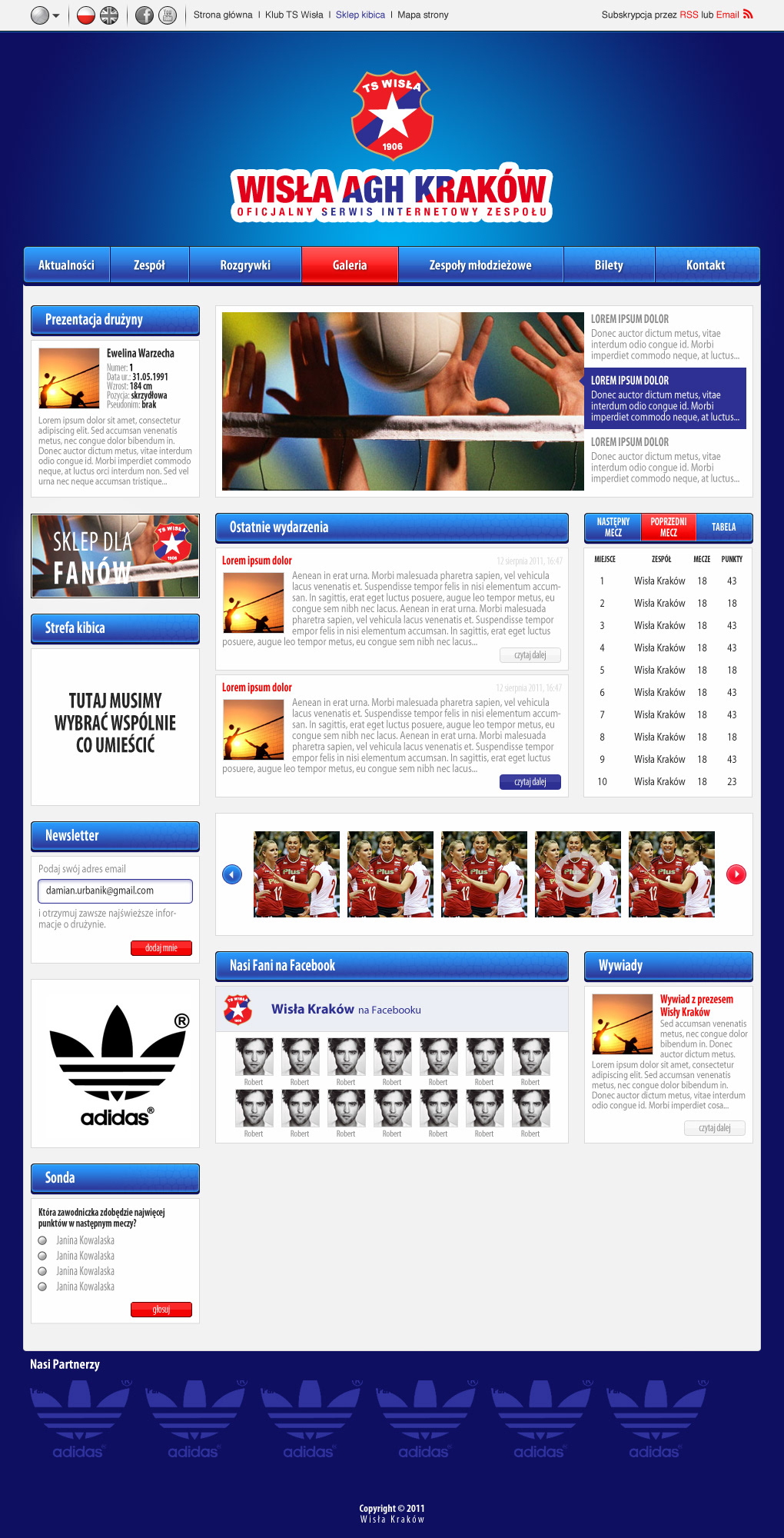 Webdesign volleyball Sport Club