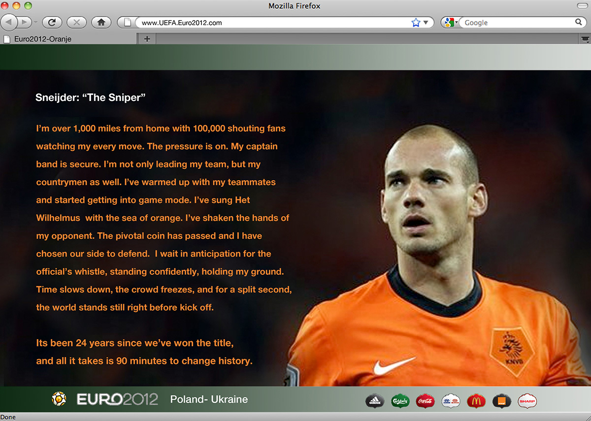 Euro 2012 Copy campaign player preview soccer Sneijder