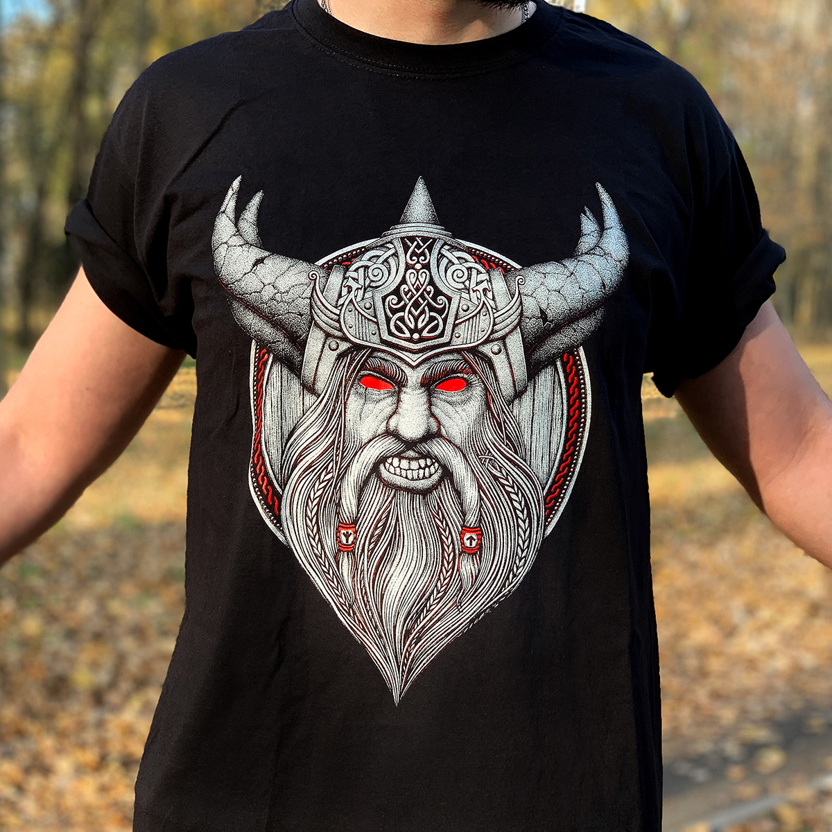 tshirt tshirtdesign viking mythology dotwork stippling inkart ink Pointillism rage