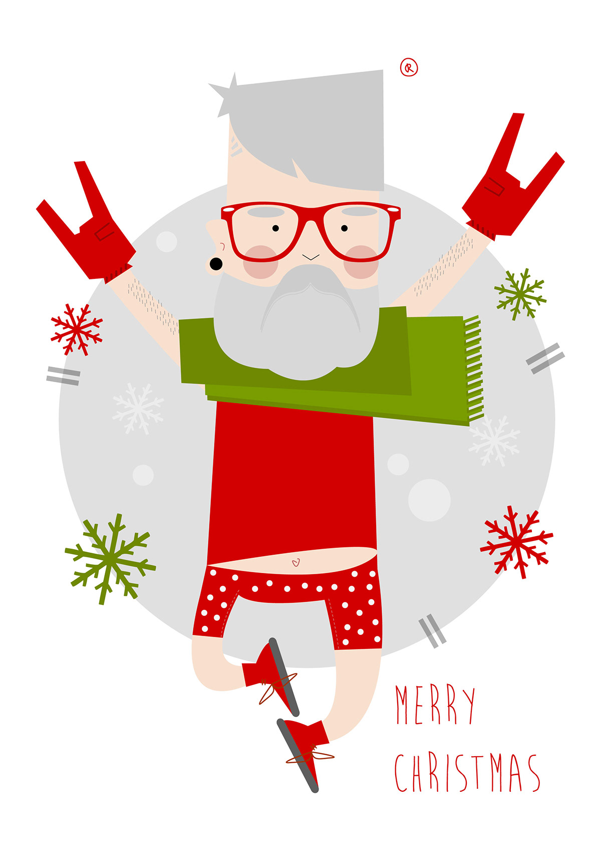 Merry Christmas Christmas Natale Native Santa Claus babbo rock Hipster holidays Vacanze Character personaggio red rosso auguri