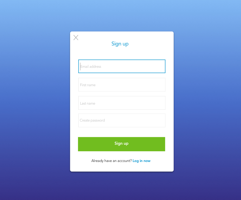 sign up simple sign up daily ui Form