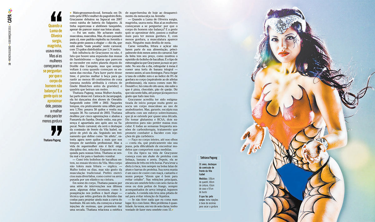 newspaper design Magazine design editorial Carnaval strong women body painting