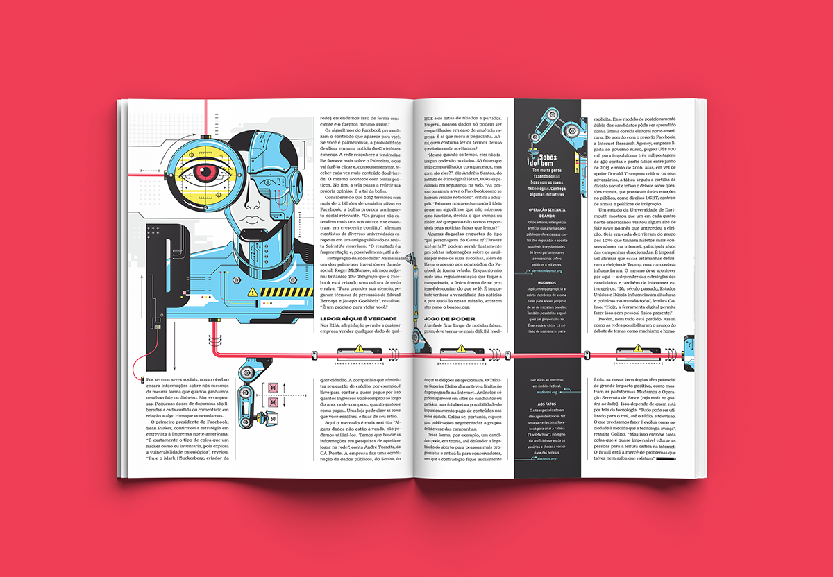 magazine mag editorial design spreads inside pages infographic data visualization ILLUSTRATION  Big Data