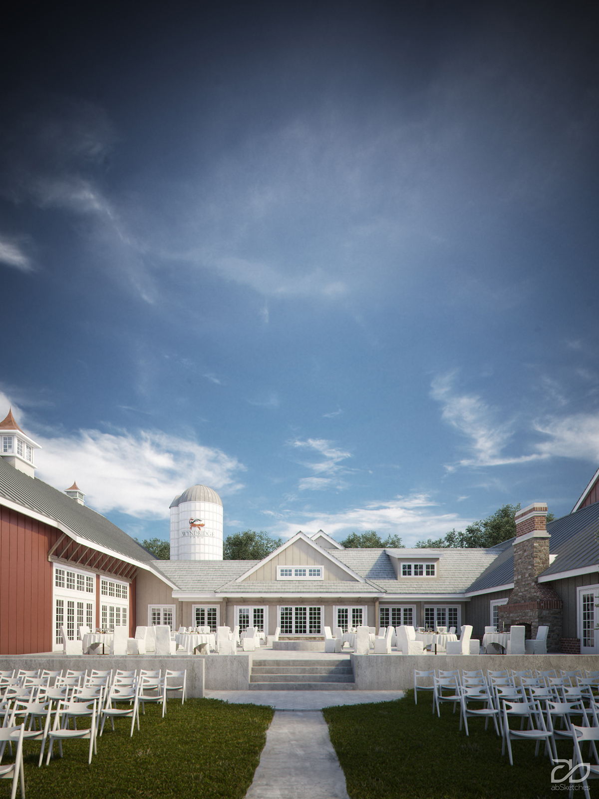 SketchUP 3ds max vray photoshop barn wine cider rendering 3D Rendering Architectural rendering CGA CGI