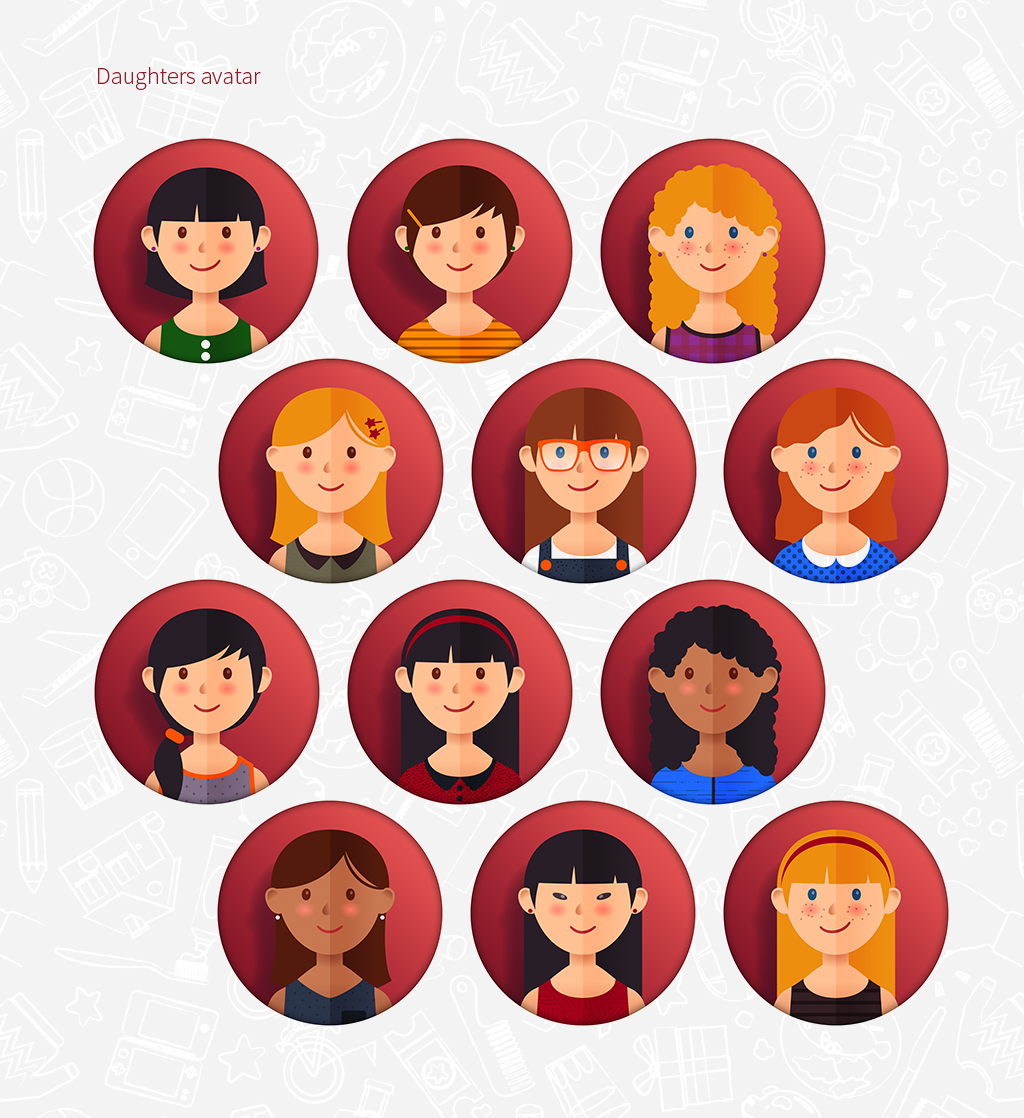 ilustracion diseño gráfico Iconos icons avatars